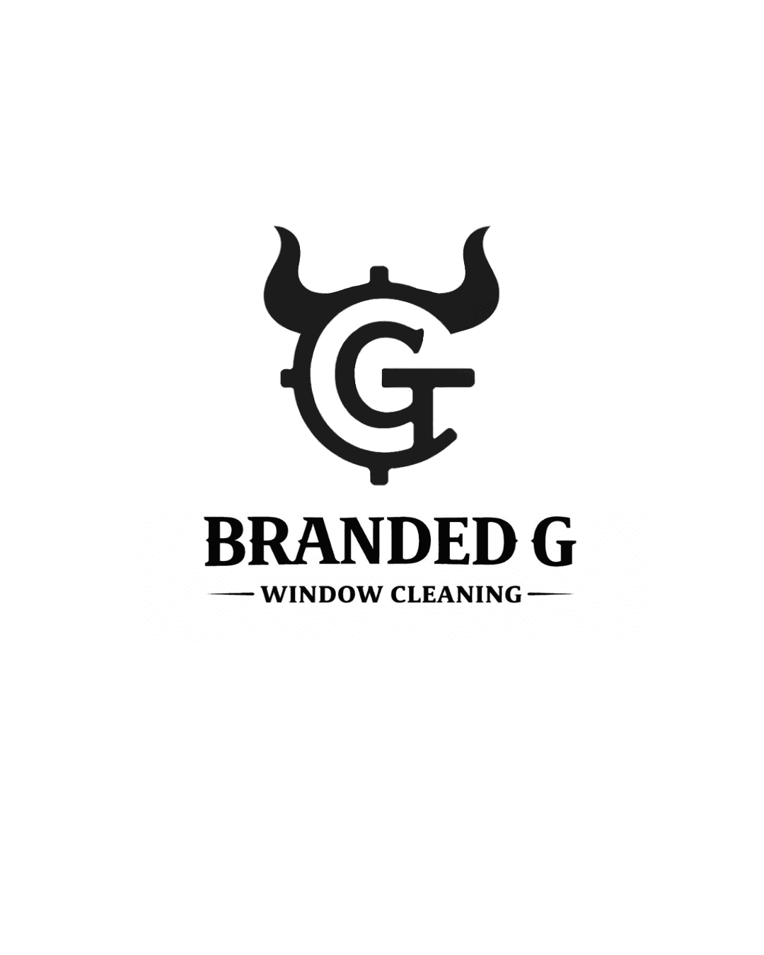 Branded G Window Cleaning logo featuring a stylized letter G with bull horns.